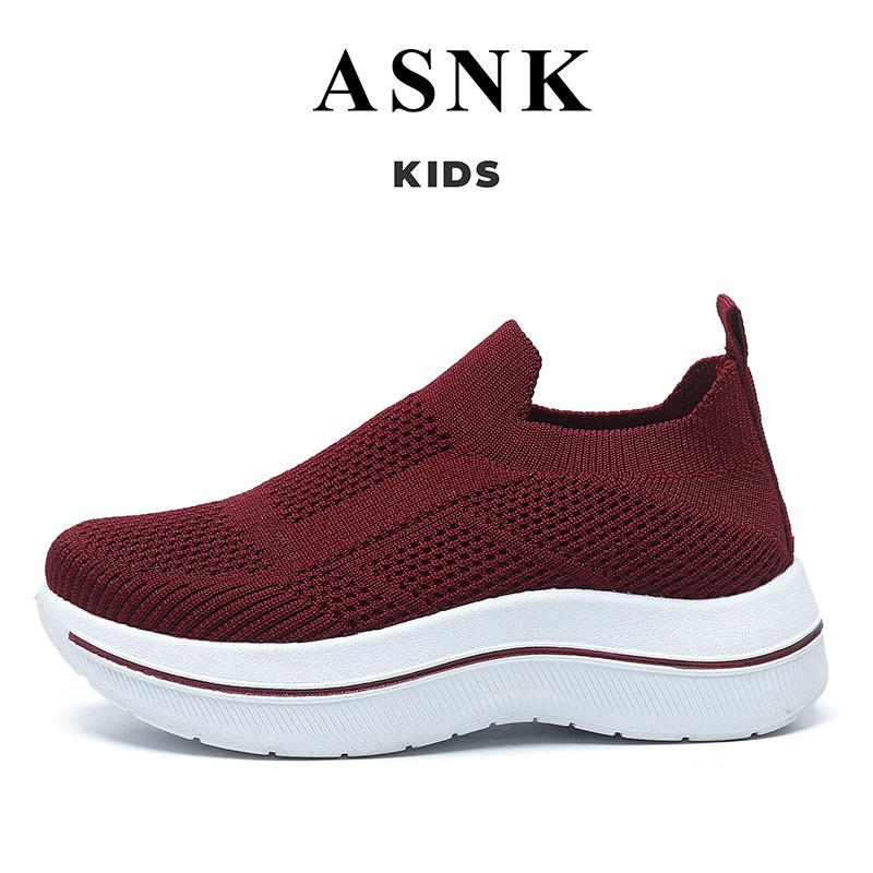 [GROSIR][COD] SEVEN_DAY SEPATU RAJUT SLIP ON ANAK CEWEK COWOK USIA 3-10 THN WM2329 MAROON