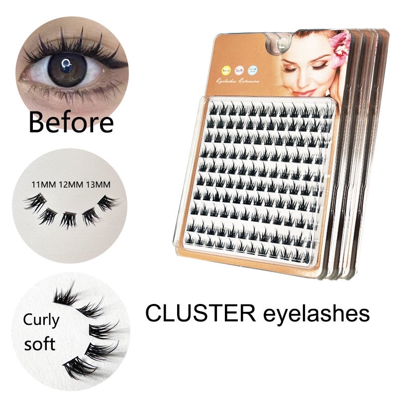 Bulu Mata Palsu Natural Individual Single Lem Eyelash 3D Tanam Korea Bulumata Cluster Eyelashes Extension 11 12 13 14 mm