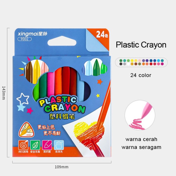 

Promo XM9000 XM9002 CRAYON ANAK 12/24WARNA SEGITIGA CRAYON TIDAK BERACUN - 24 WARNA