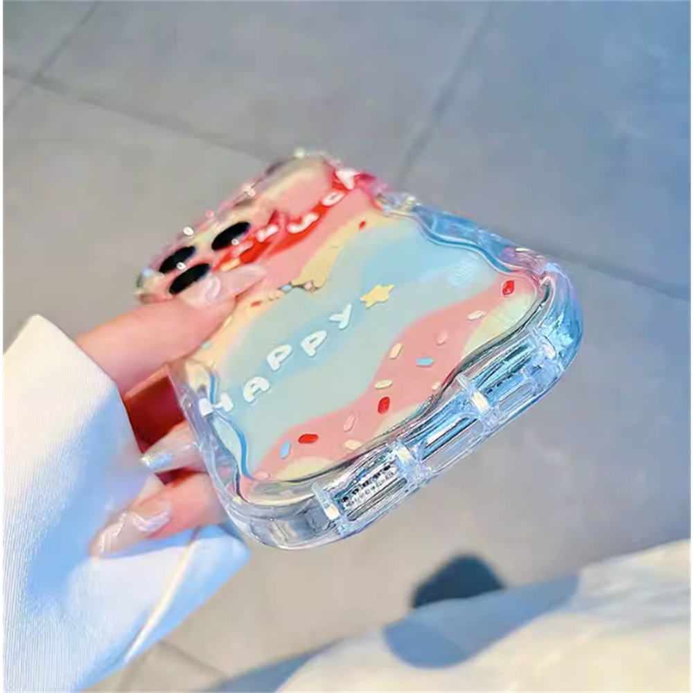 Oppo A17 A15 A57 A78 A58 Reno 8T A16K A54 A12 A5S A7 A94 A93 A3S A53 A31 A52 A74 A95 A96 A92 A37 A76 A36 5F A9 2020 Doodle Rainbow SpongeBob Wave Edge TPU Phone Case Cover