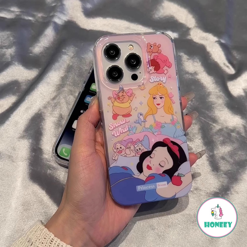 IPHONE Deluxe Kartun Disney Snow White Phone Case Kompatibel Untuk Iphone14 13 12 Pro Max 14 Pro Case Iphone11Sarung Belakang Tahan Guncangan