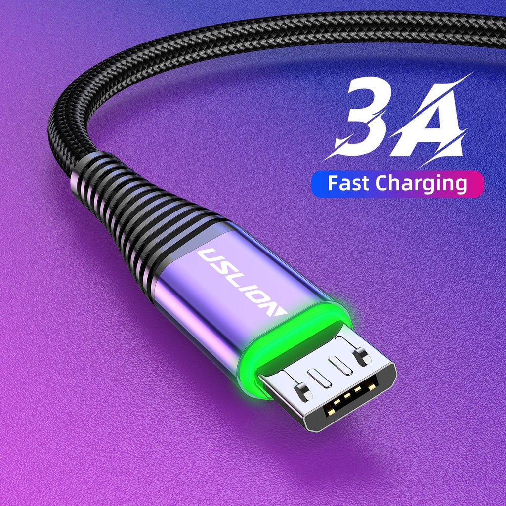 3a Pengisian Cepat Charger Kawat Pencahayaan LED Kabel USB Mikro Transfer Data Untuk Samsung Android Kabel Telepon Micro USB