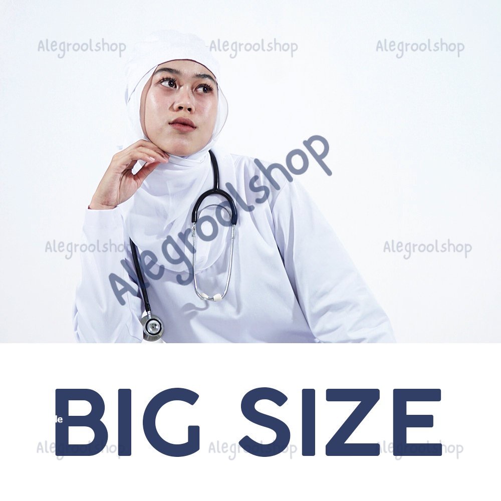 Lincurt - Doctor Scrub's Baju Ok Lengan Panjang/Pendek BIG SIZE Series &quot;My Basic&quot; White edition