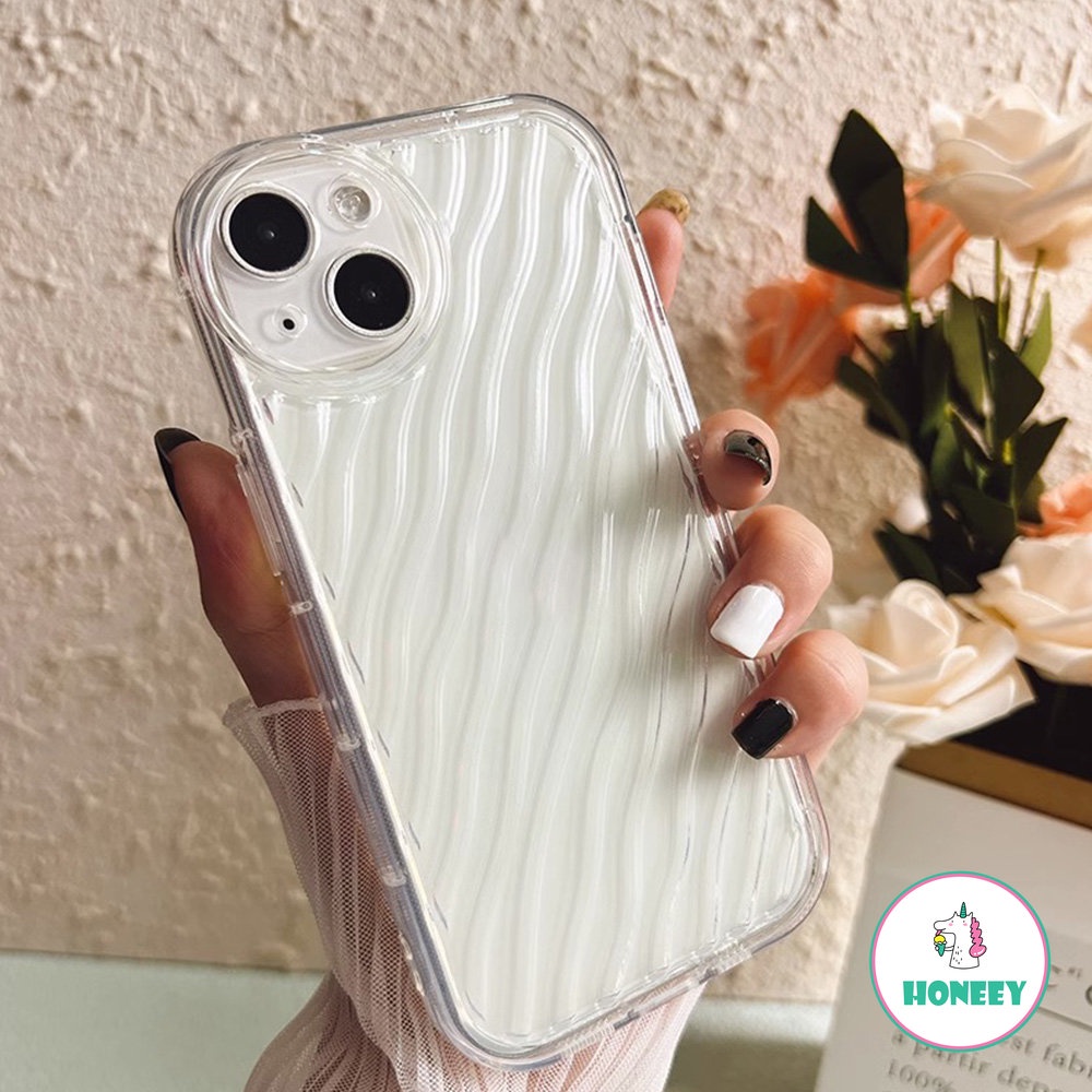 IPHONE Casing Ponsel Riak Air Lembut Modis Kompatibel Untuk Iphone11 12 13 14 Pro Max X Xs XR Max7 8 Plus SE Bening Silikon Penutup Belakang