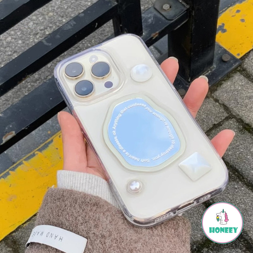 Ins Cermin Tidak Teratur Casing Ponsel Kompatibel Untuk Iphone14 Pro12 13promax Case iPhone 11 Pro MAX XR XS Max7 8 14plus Clear Back Cover