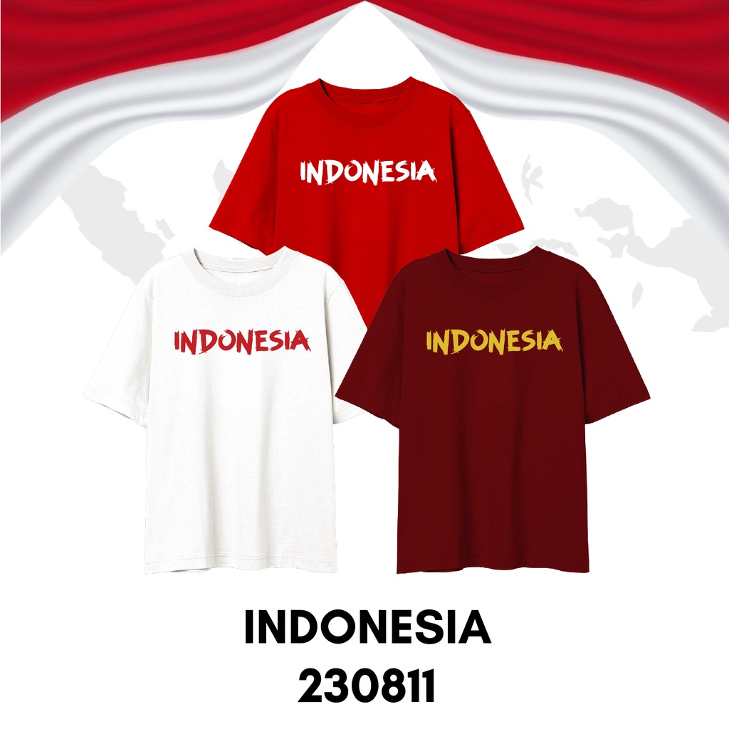 Baju Kaos Kemerdekaan Size Anak Sampai Dewasa Seri Indonesia 78 Tahun Bahan Katun Combed 30s