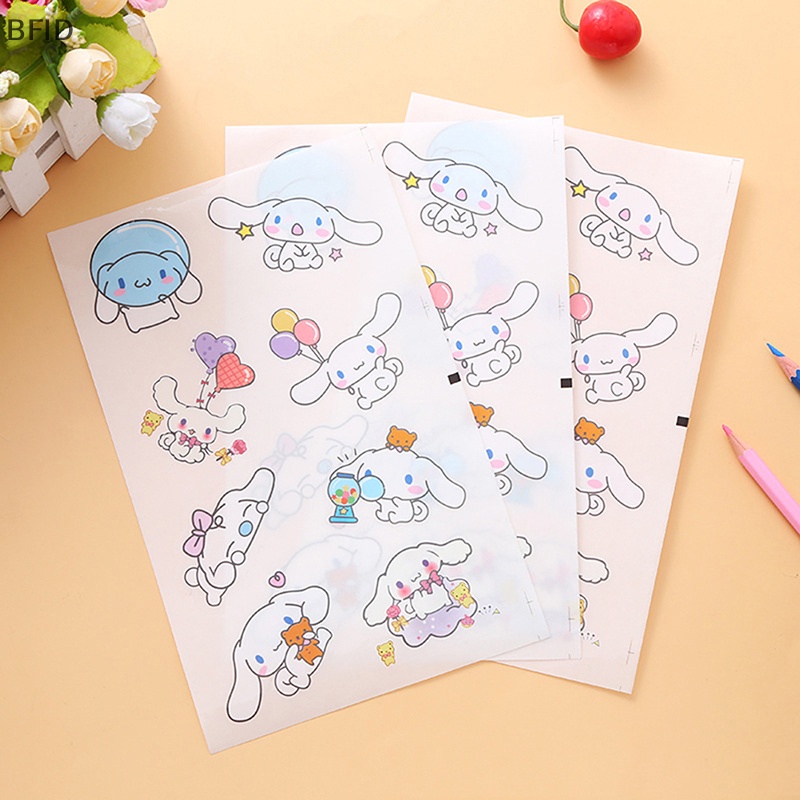 [BFID] 5pcs My Melody Kawaii Anime Kartun Stiker Cinnamoroll Kuromi Pvc Transparan Tahan Air Hias Perekat Diri Sticker [ID]