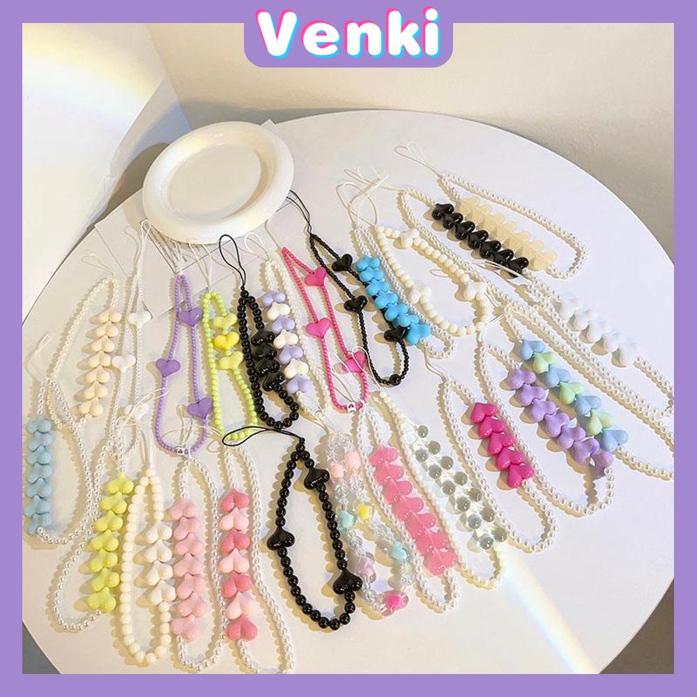 Venki - Casing Ponsel Lanyard Gelang Manik-manik Berwarna-warni Yang Indah Berbagai Gaya Smiley Cinta Manik-manik Cinta Kata-kata Cukup Warna-warni Sederhana Kompatibel Casing iPhone