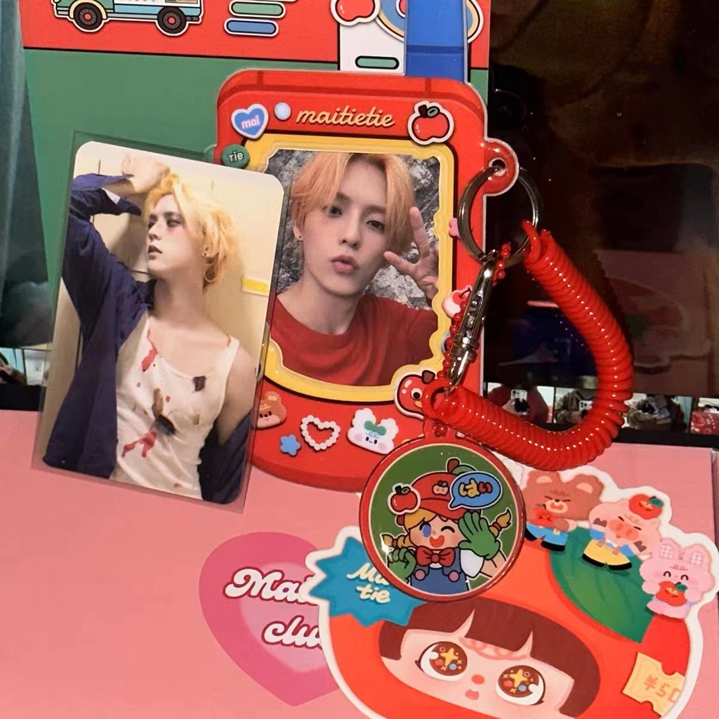 Kawaii Handphone Lucu Card Holder Desain Niche Card Case Untuk Idol Photocard Holde Bus Card ID Card Cover Pelindung Alat Tulis