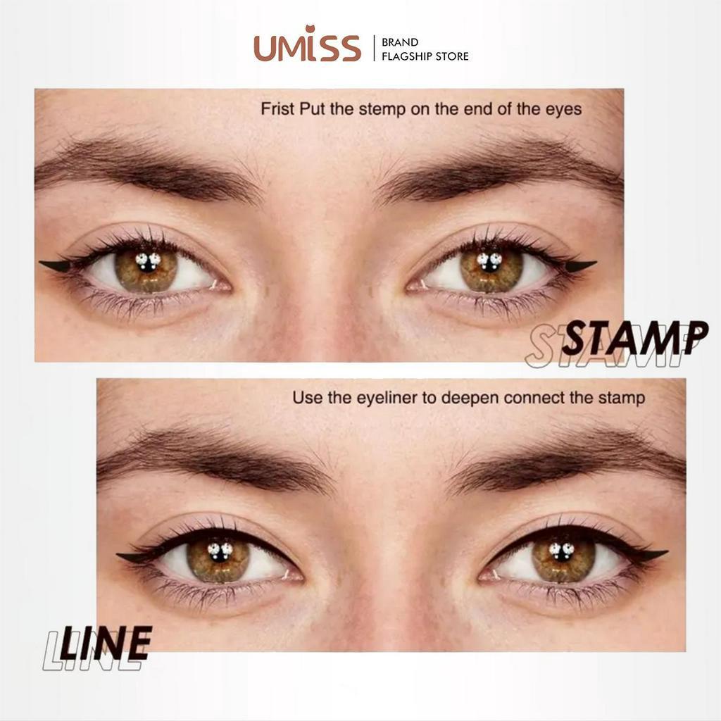 UMISS Stamp Eyeliner Black Double Head Waterproof Eyeliner Pencil Eye Makeup Original