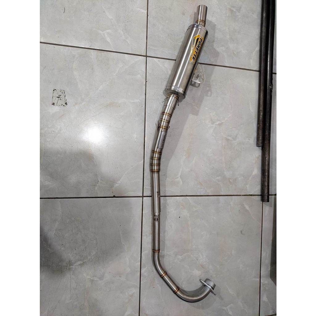 KNALPOT STEP SETANDAR FULL SISTEM MX OLD  MX NEW INLET 38