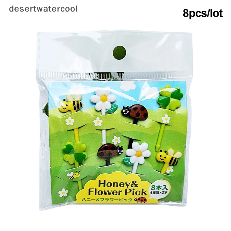 Deid 8 Pcs Lucu Kartun Lebah Buah Garpu Anak Plastik Rumah Tangga Dessert Kue Garpu Martijn