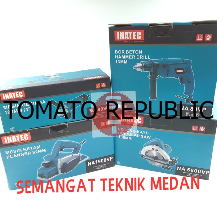 Murah PAKET BOR 13mm GRENDA 4" KETAM PLANER 3" CIRCULAR SAW 7" SET INATEC JKB562