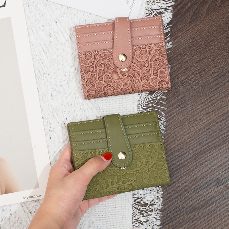 FIONA WALLET - Dompet Lipat Import Motif Renda muat Kartu dan Uang Kertas