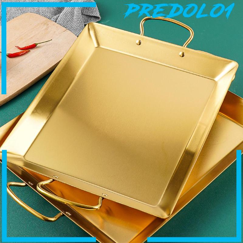 [Predolo1] Korean Serving Grill Pan Piring Saji Portable Untuk Steak Buah Sayur