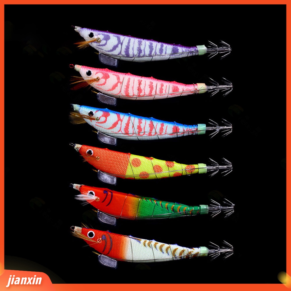 (In Stock) Umpan Umpan Pancing Dengan Kait Cumi-Cumi Simulasi 3D Fisheye 12cm /14.3g Luminous Udang Umpan Jigging Memancing Umpan Fishing Tackle