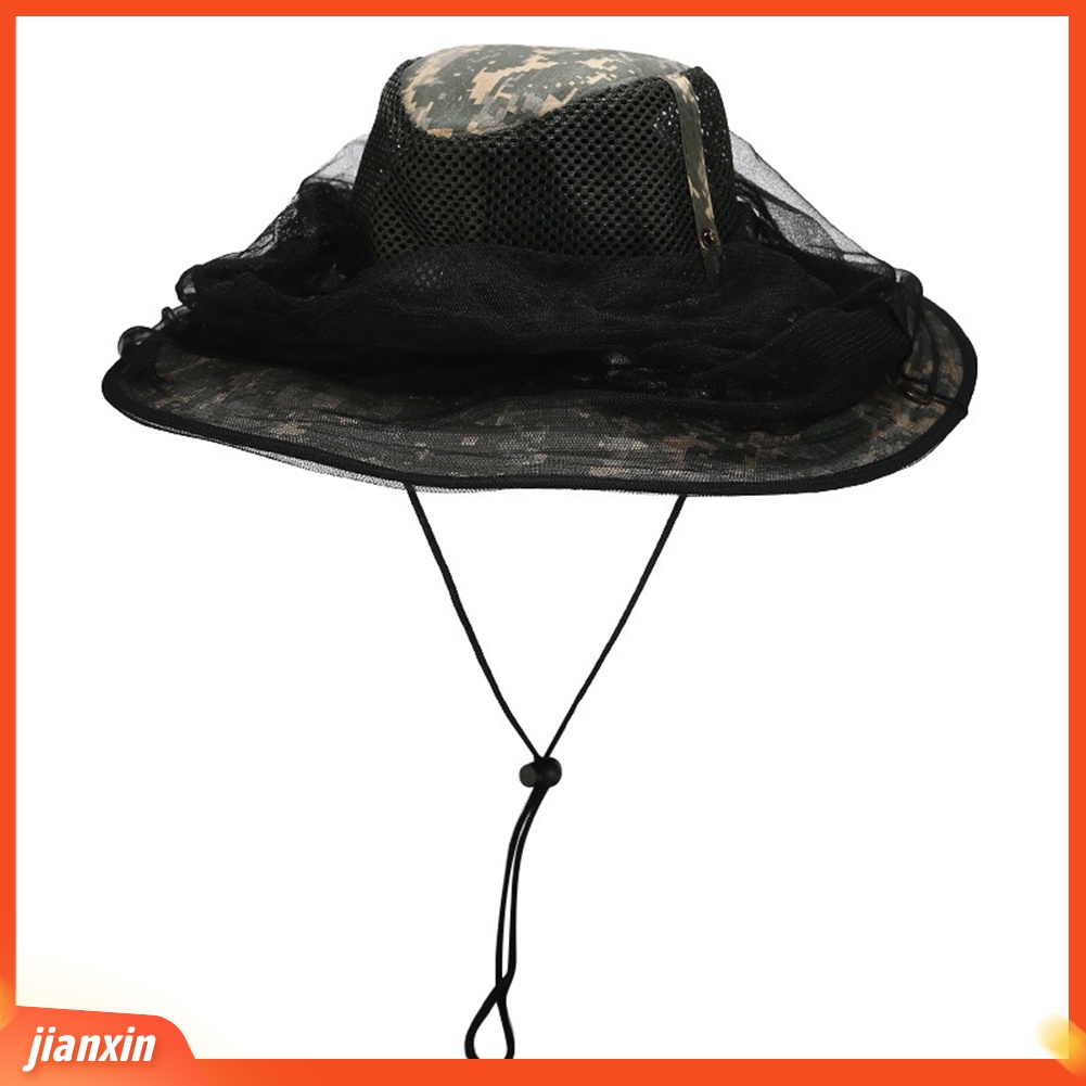 (In Stock) Topi Mancing Outdoor Nyamuk Serangga Lebah Bug Net Mesh Head Pelindung Wajah