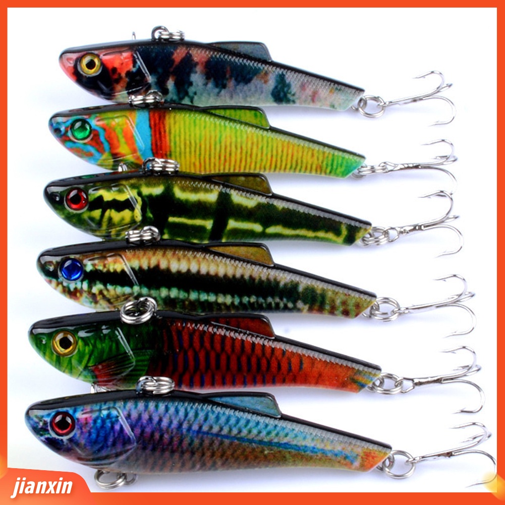 (In Stock) 7cm /6.6g VIB Lifelike Fishing Lure Tackle Plastik Umpan Buatan Warna-Warni Keras