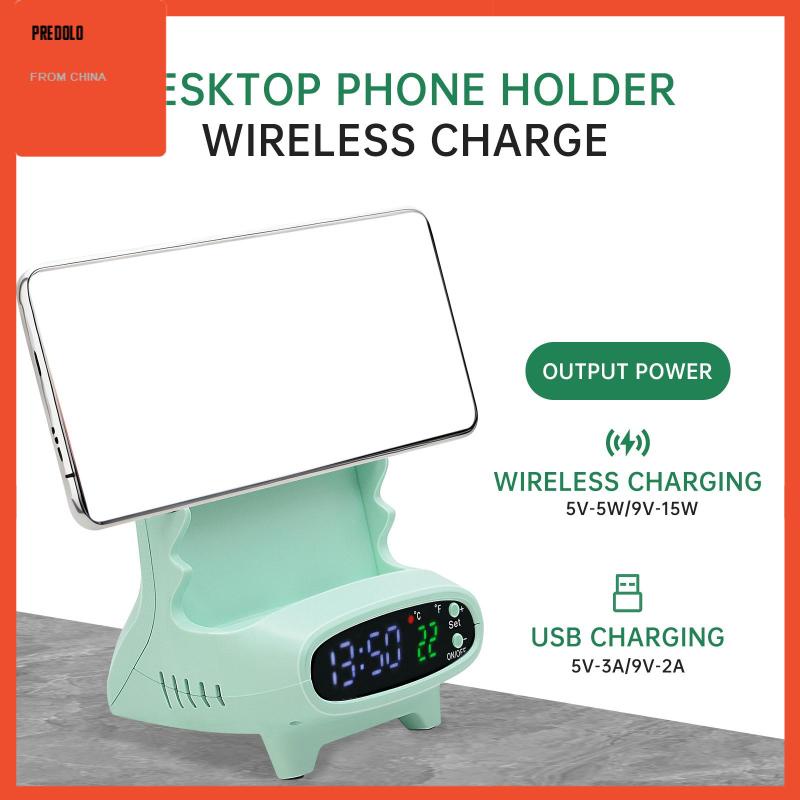 [Predolo] Charging Station 15W Desktop Phone Tablet Stand Untuk Rumah Digunakan Kantor