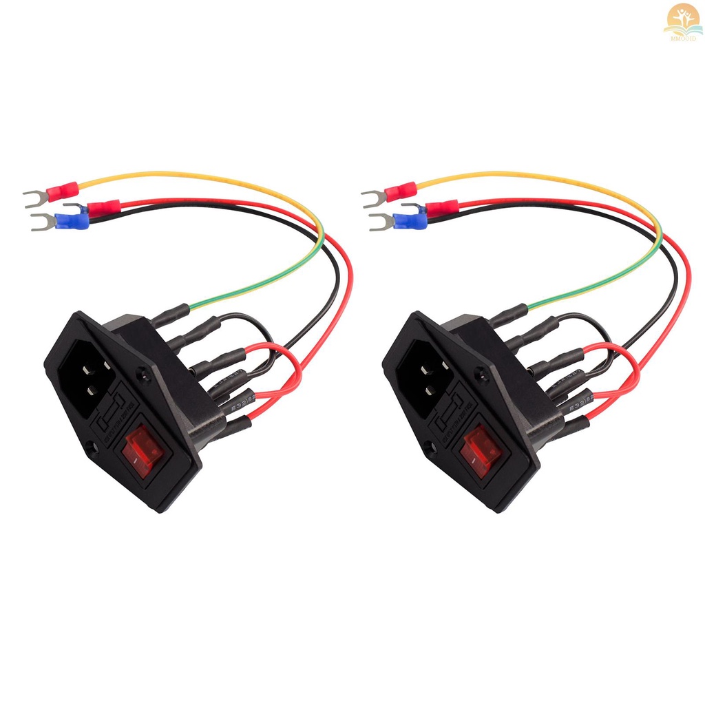 In Stock Aksesoris Printer 3D Power Supply Switch Socket 10A 250V Rocker Switch Dengan Kabel Sekring Colokan Tipe U Untuk Printer 3D