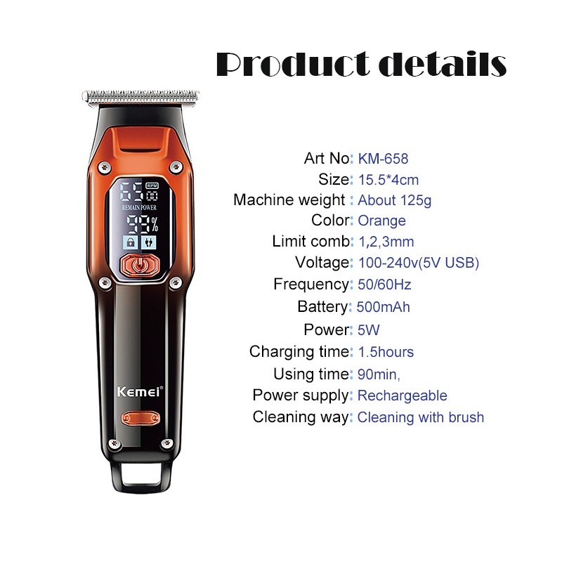 KEMEI KM-658 - Electric Hair Clipper Trimmer Alat Pangkas Rambut