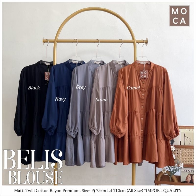 BELIS BLOUSE ORI MOCA | Ld110 Twill Cotton Rayon Premium