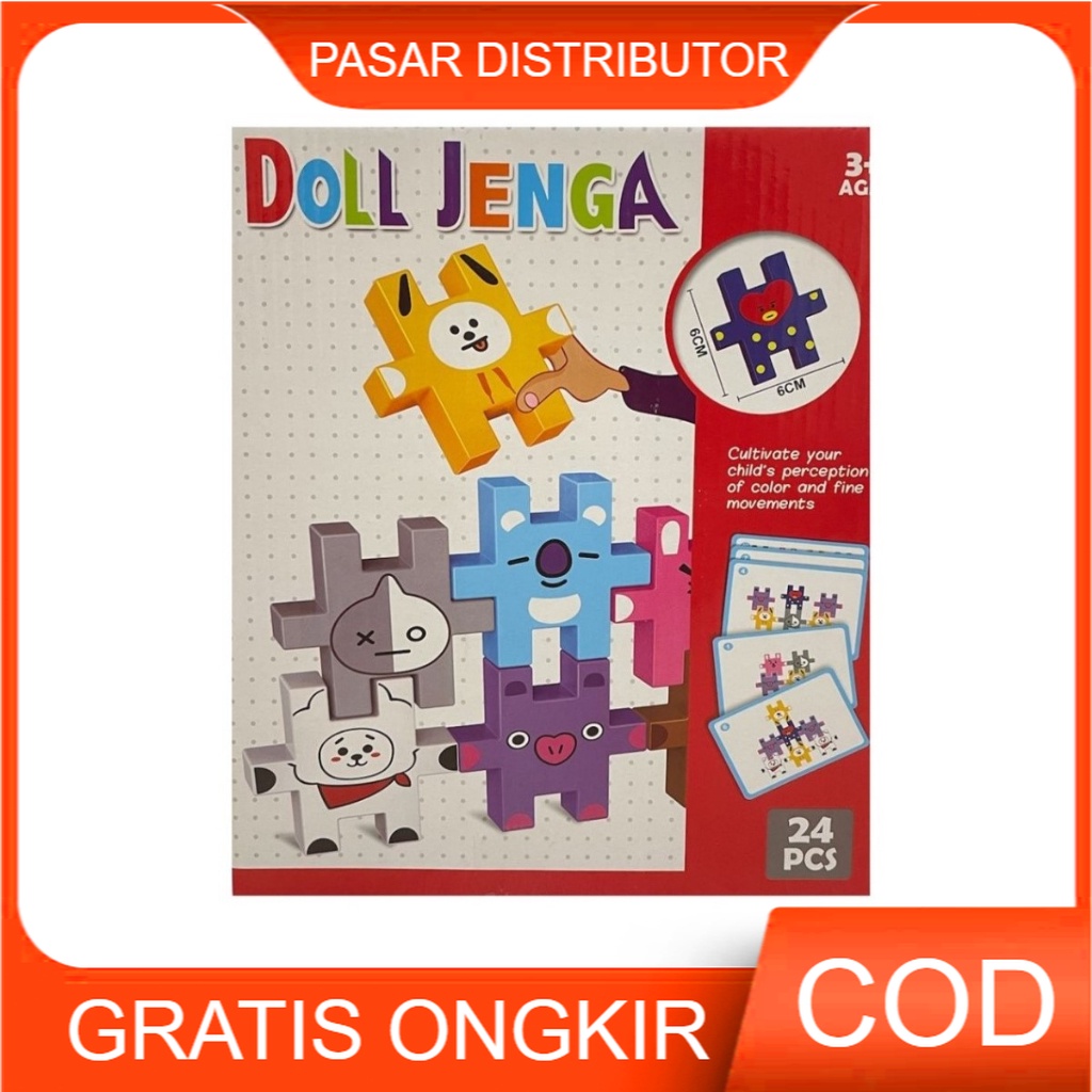 Mainan Anak DOLL JENGA Mainan Edukasi Balok Susun Anak Puzzle Anak