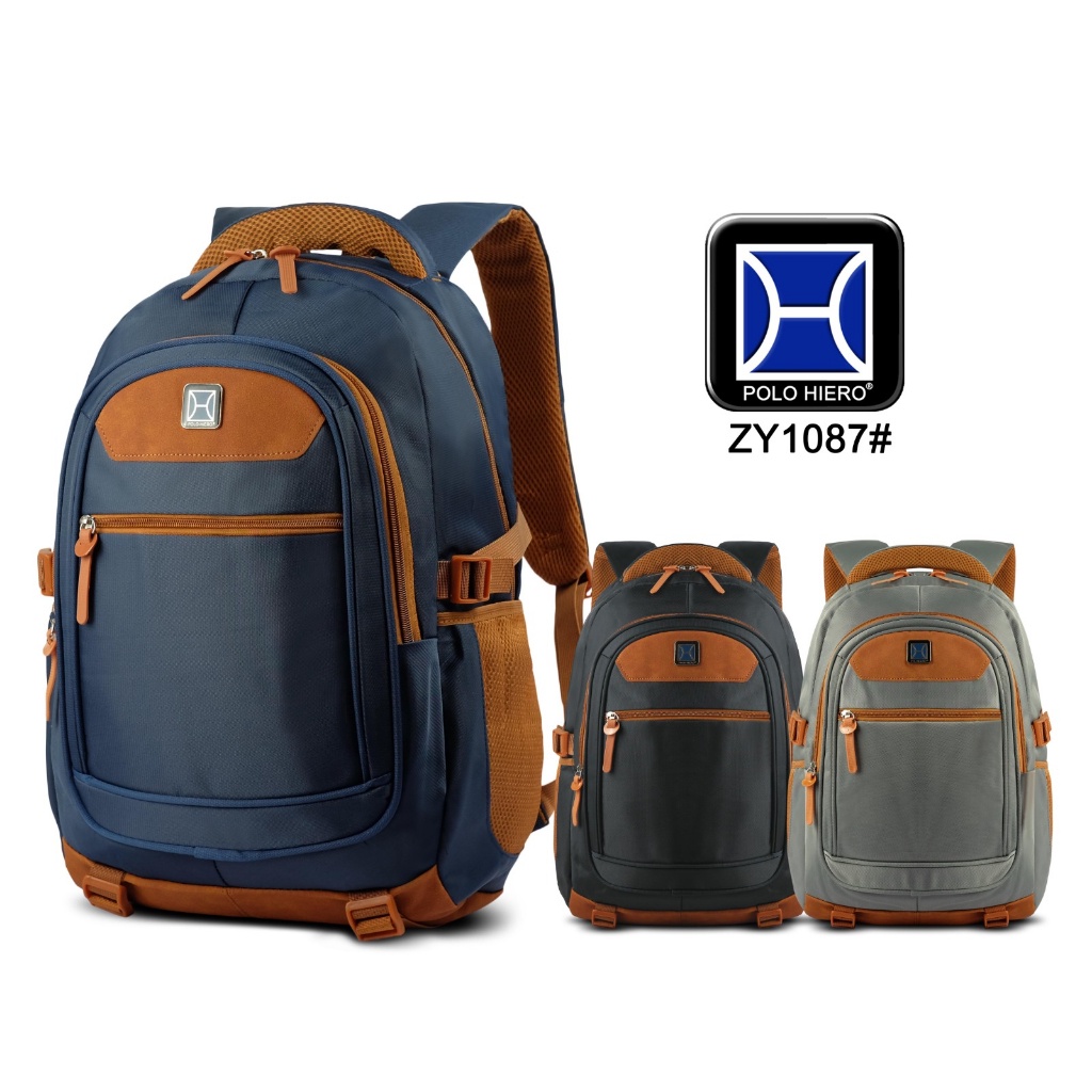 Tas Ransel Polo Hiero ZY1087 Tas Pria Laptop Tas Ransel Sekolah Tas Kerja Tas Kuliah