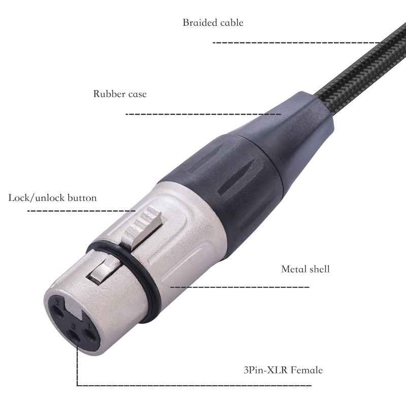 Kabel BT TRS 1.8inch to XLR 3Pin Female to 1.8inch Female Balanced XLR to 3.5mm TRS Signal Interconnect Cord