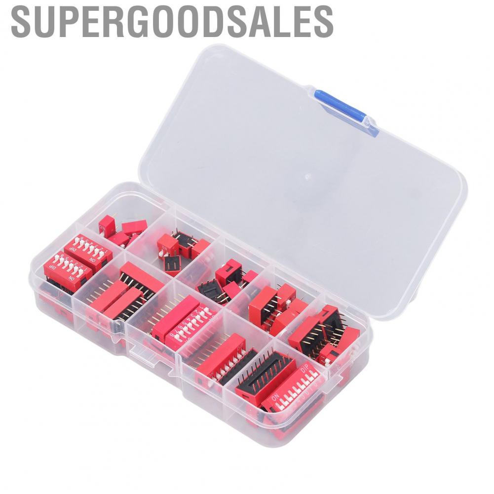 Supergoodsales Dip Switch Assorted Kit  45Pcs 1 2 3 4 5 6 7 8 9P 2.54mm Range for Printed Circuit Boards