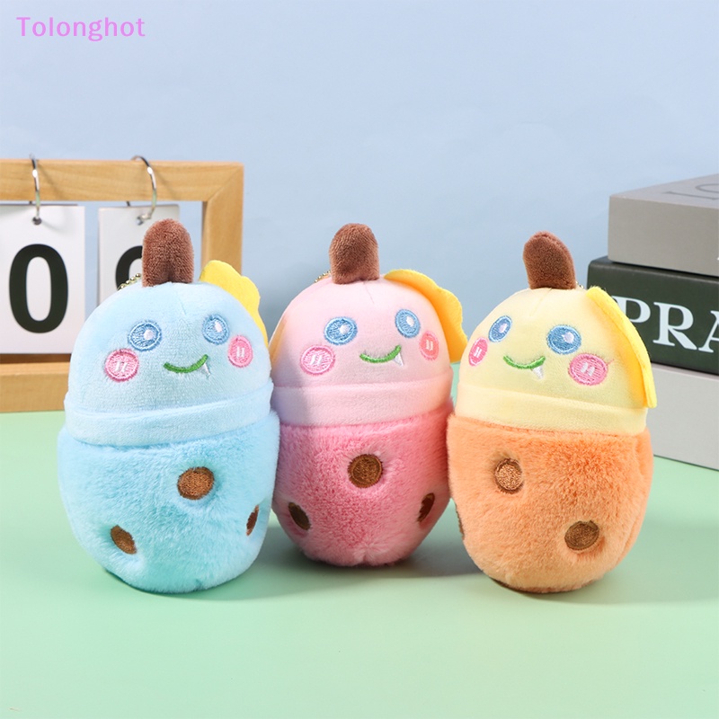 Tolonghot&gt; Panda Lucu Cangkir Teh Susu Mainan Mewah Kartun Liontin Boneka Lembut Gantungan Kunci Ransel Tas Mobil Key Ring Decor Kid Gift well