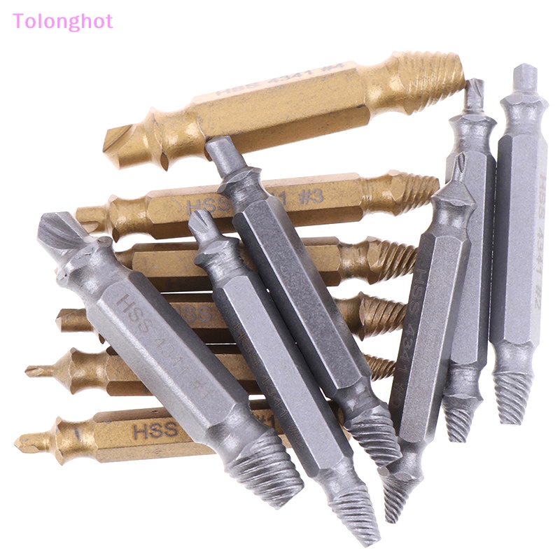 Tolonghot&gt; 4/6Pcs Rusak Screw Extractor Center Mata Bor Set Woodworking Tools Broken Bolt Extractor Baut Sekrup Remover Extractor well