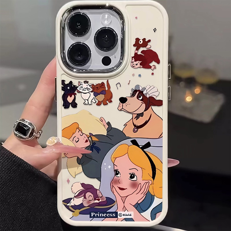 IPHONE Soft Princess Phone Case Kompatibel Untuk Iphone14 13 12 11 Pro Max XS X XR 8 +7Plus Casing Silikon Tombol Metal Shockproof Cover Cell Precticer