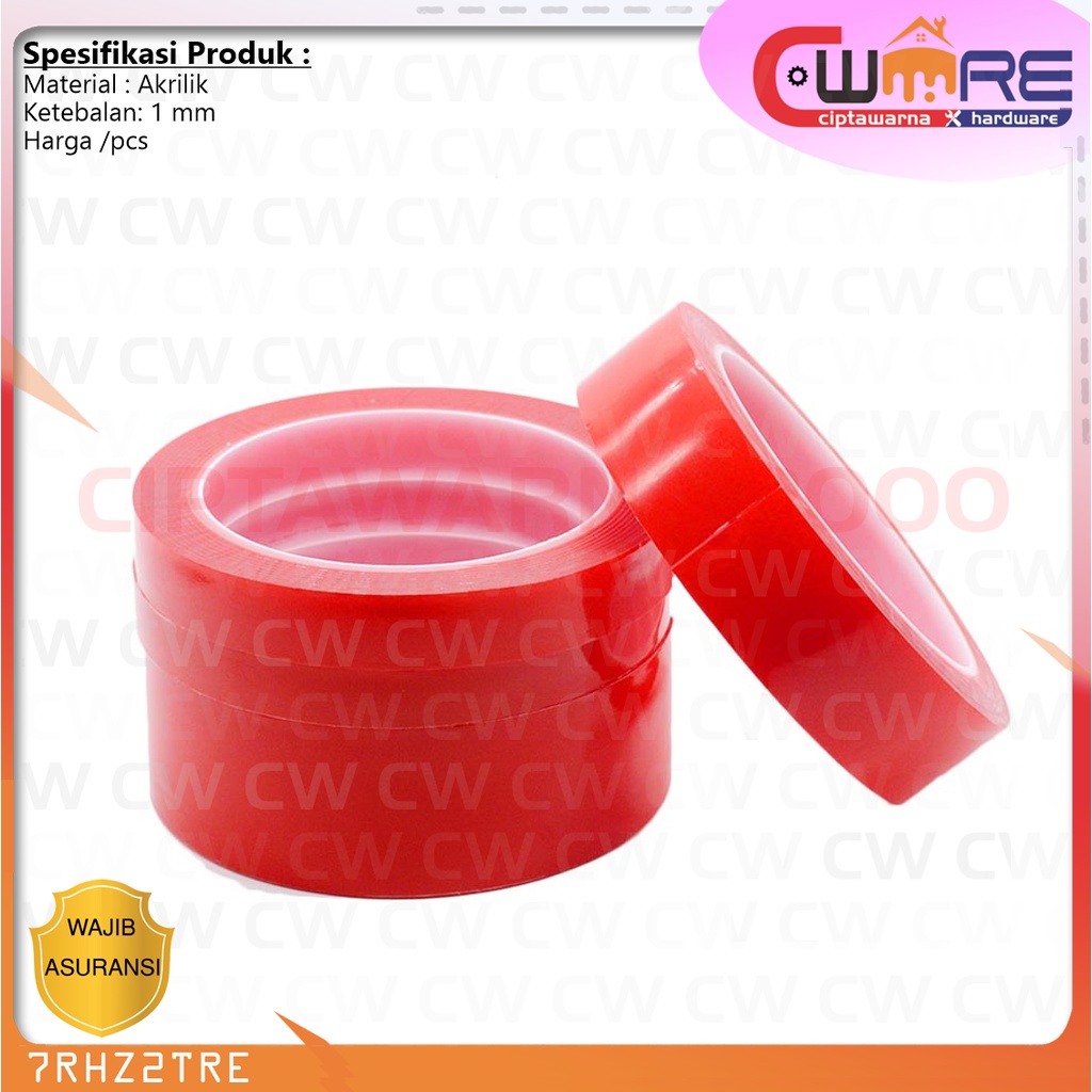 

Perekat Double Tape Acrylic Adhesive Transparent Sticker 5mm x 3m - BDB