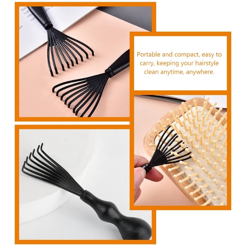 [Fitur] 1pc Airbag Alat Pembersih Sisir Rambut/Pembersih Sisir Portable/Hair Remover/Sikat Rambut Tertanam/Massage Comb Claw/Aksesoris Sisir/Perlengkapan Styling Salon