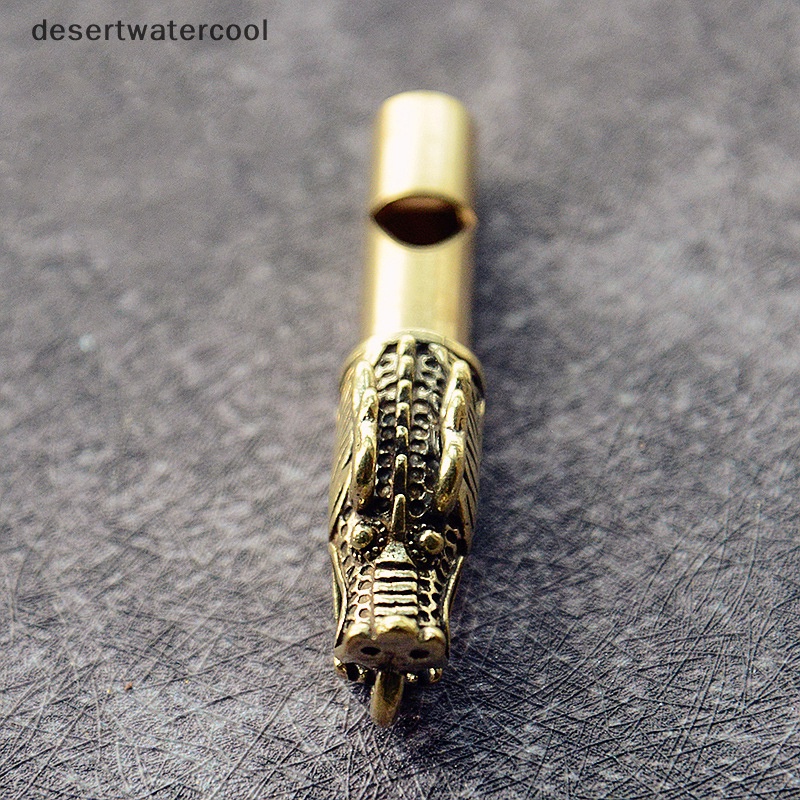 Deid Handmade Kuningan Kepala Naga Peluit Kunci Mobil Rantai Liontin Alat Siul Martijn