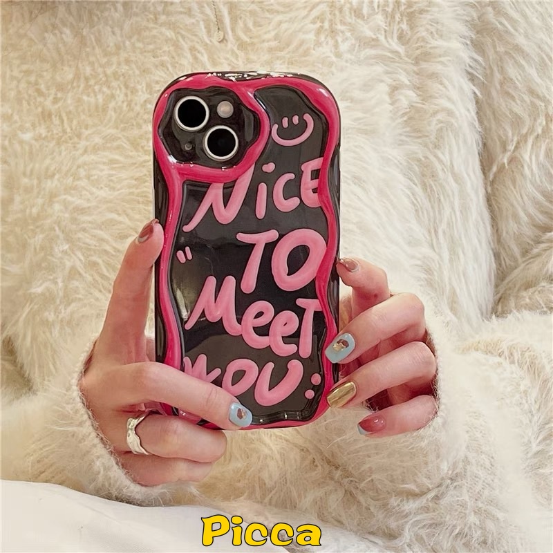 Graffiti Simple Huruf Inggris Case Untuk Infinix Hot20 30 9 10 11 12 Play Hot 30i 10Lite 8 9 Note 12 G96 12 4G Smart 6 7 56plus 3D Wavy Curved Edge Soft Couples Cover