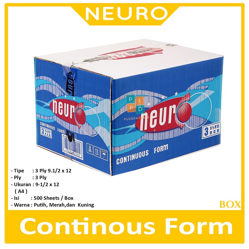 

NEURO - Continous Form 3 Ply 91/2 x 12 ( A4 ) Ncr - Box