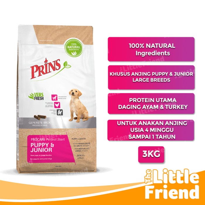 Makanan Anjing Dewasa Ras Besar PRINS PUPPY &amp; JUNIOR PERFECT START