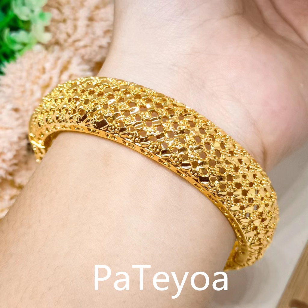 gelang bangkok motif daun kecil Gelang Kroncong xuping perhiasan lapis Emas 24k dubai gold mirip ema