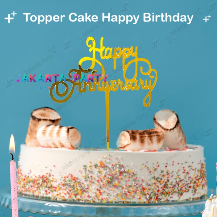 Cake Topper Happy Anniversary #2 / Topper Cake Dekorasi Kue