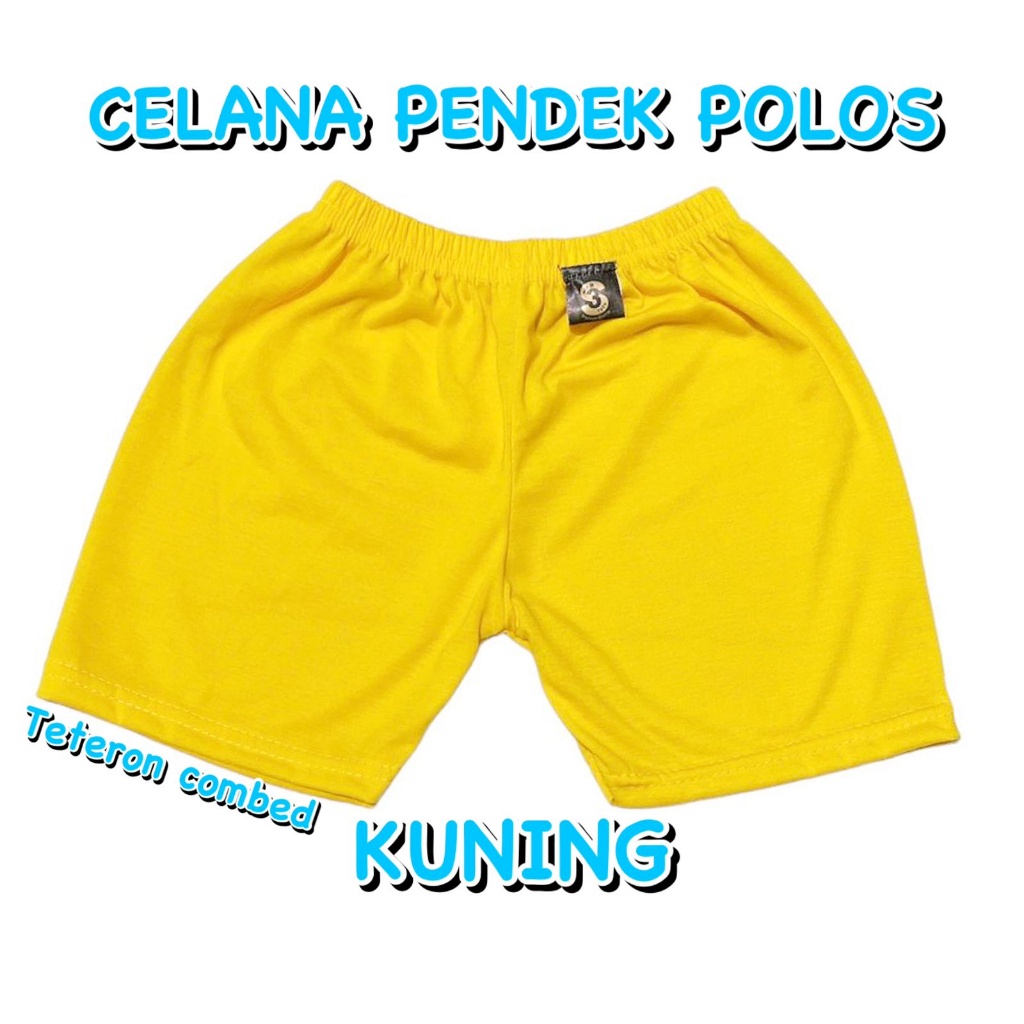 YEYA - CELANA PENDEK POLOS SANTAI ANAK LAKI-LAKI/PEREMPUAN COMBED