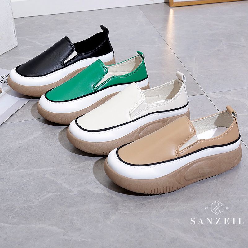 Sanzeil Kano - Sepatu Sandal Wanita Slip On Wedges Trendy Shoes 1103 dengan Tinggi Sol 4 cm