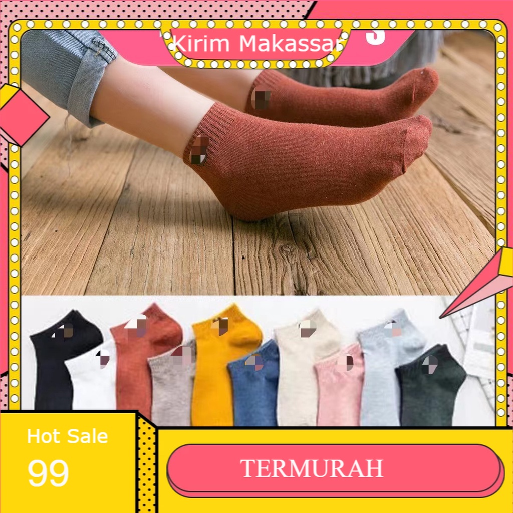 Kaos Kaki Fashion Dilani Unisex Motif Line Beruang Brown Wanita Pria Murah Import