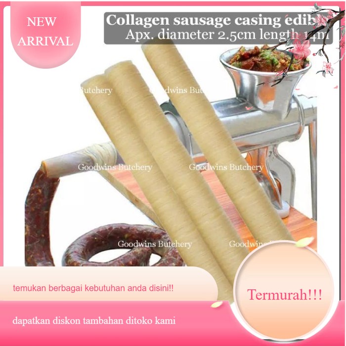 

Sausage casing COLLAGEN edible apx. diameter 2.6cm length 14m
