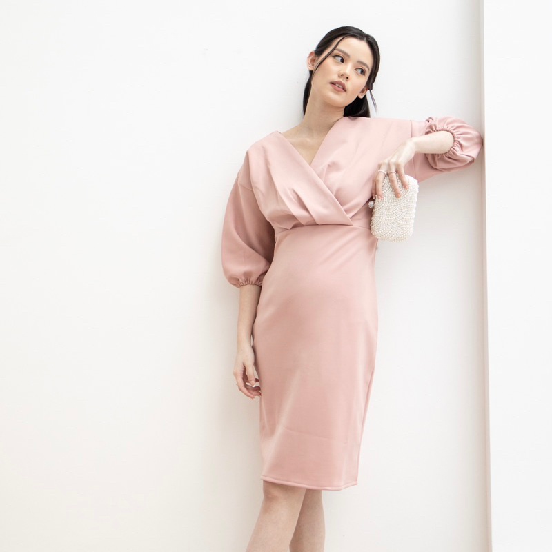 Eclaire - Jeanette Premium Dress Normal Grande  Big Size | Baju Wanita Dress Pesta Bodycon Scuba Imp