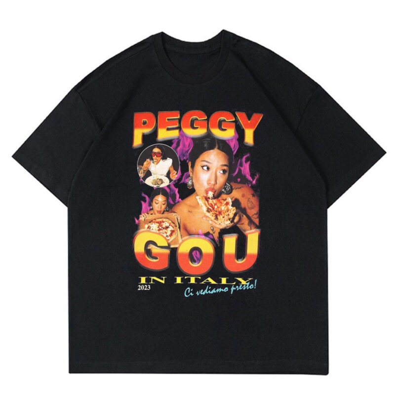 KAOS BAJU PEGGY GOU - IN ITALY 2023 | T-SHIRT PEGGY GOU OVERSZE | BAJU HITAM DJ MUSIC PEGGY GOU VINT