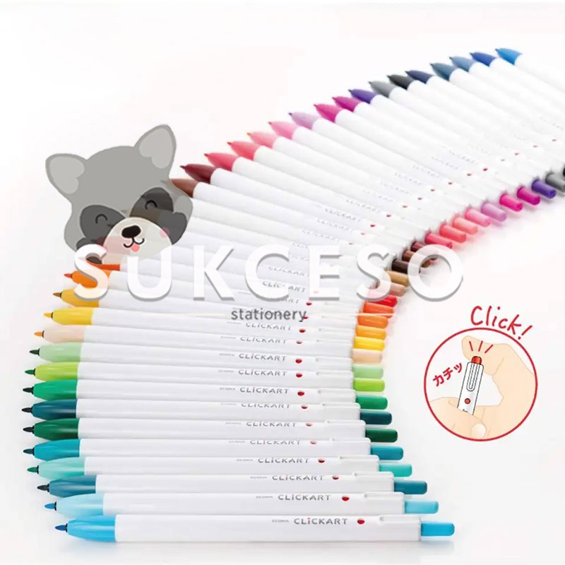 

Zebra Click Art Retractable Marker Knock Sign Pen Colors 0.6mm PART 2