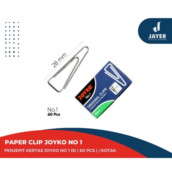 

Paper clips joyko no. 1 Penjepit Kertas Joyko Per box isi 60 pcs