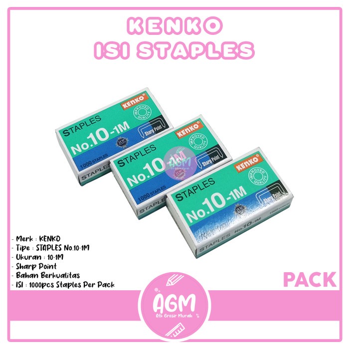 

Kenko - Isi Staples Kecil Merk NO.10-1M Stapler - Perpack